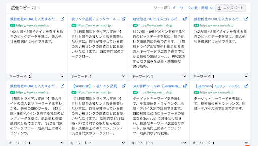 ツールをつかった競合のリスティング広告の調査