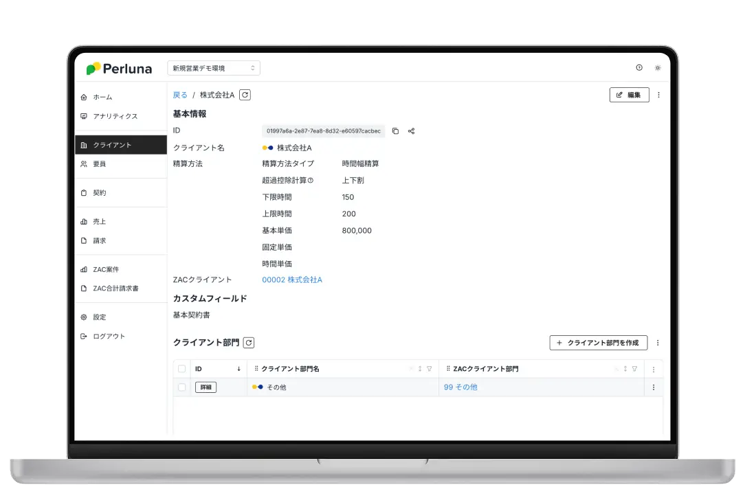 Perlunaの製品画面