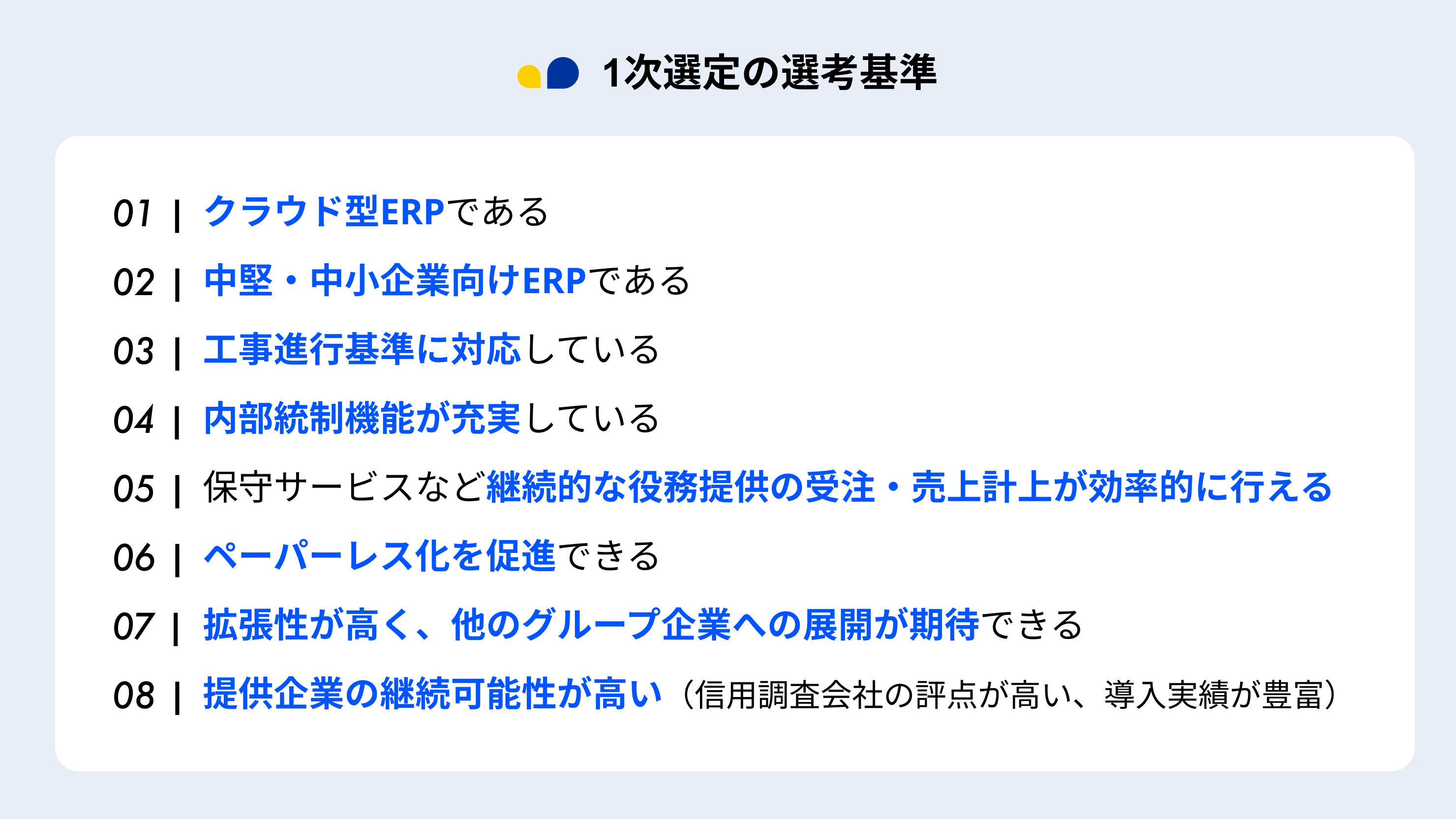 一次選定基準