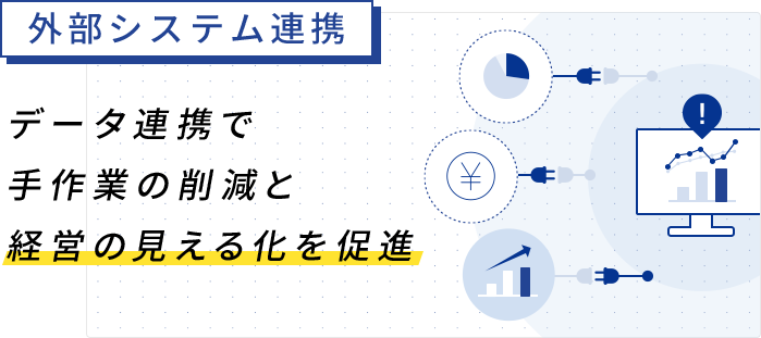 外部システム連携様々な外部システムとのデータ連携で業務効率化をサポート