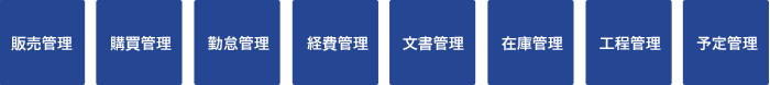 販売管理 購買管理 勤怠管理 経費管理 文書管理 在庫管理 工程管理 予定管理